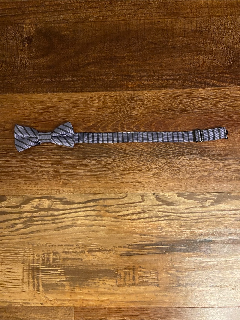 Crewcuts Gray and Blue Striped Bow Tie